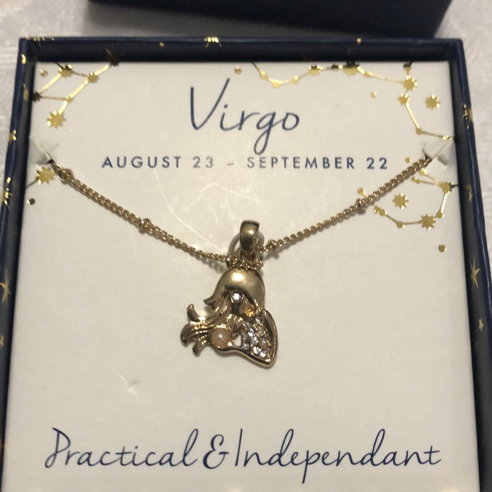 Virgo Zodiac Gold Necklace